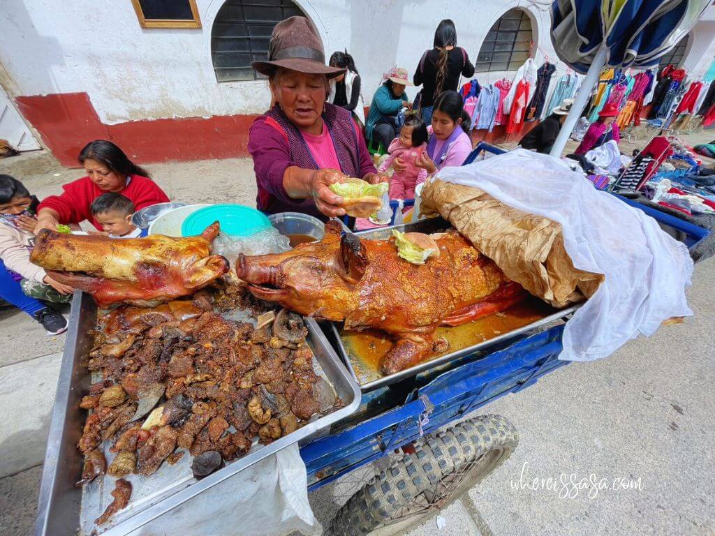 Huaraz常見的烤乳豬